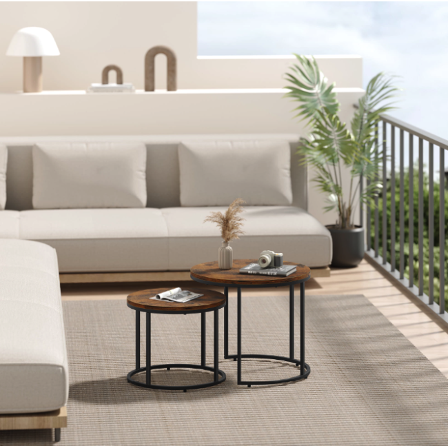 Комплект журнальных столиков Leobert Oreo круглый коричневый