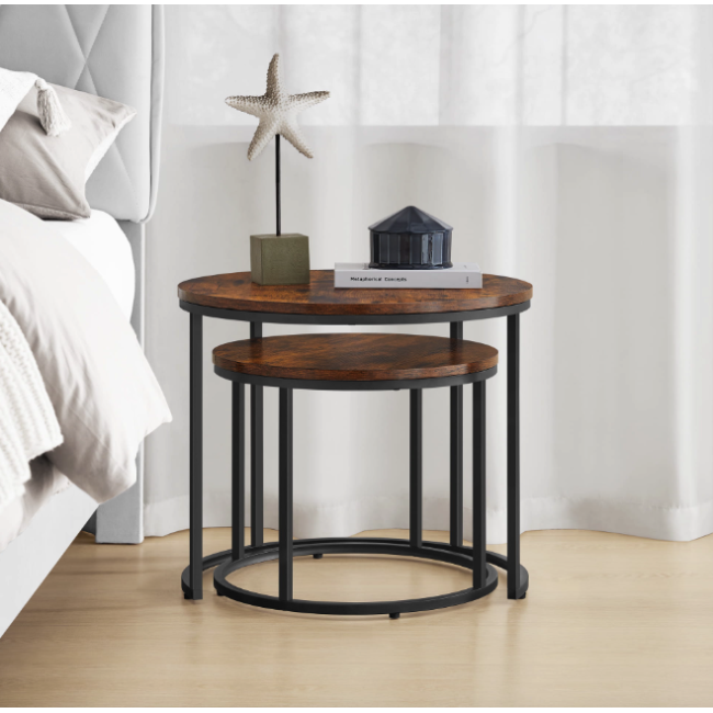 Комплект журнальных столиков Leobert Oreo круглый коричневый