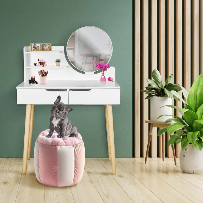 Туалетний столик Jumi Scandi з шухлядами, білий