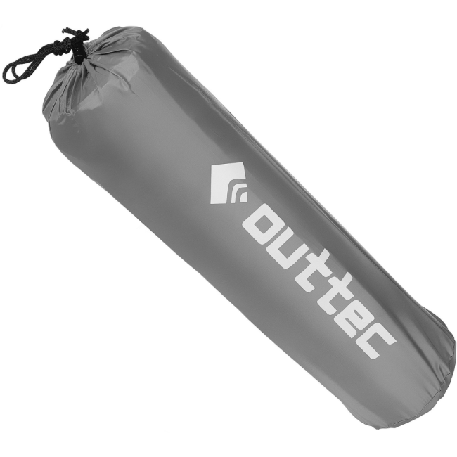 Самонадувающийся коврик Outtec с подушкой гладкий серый