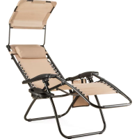 Шезлонг лежак Outtec Zero Graviti Sun розкладний з дашком беж