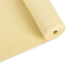 Коврик (мат) для фитнеса и йоги Queenfit 0,5см желтый