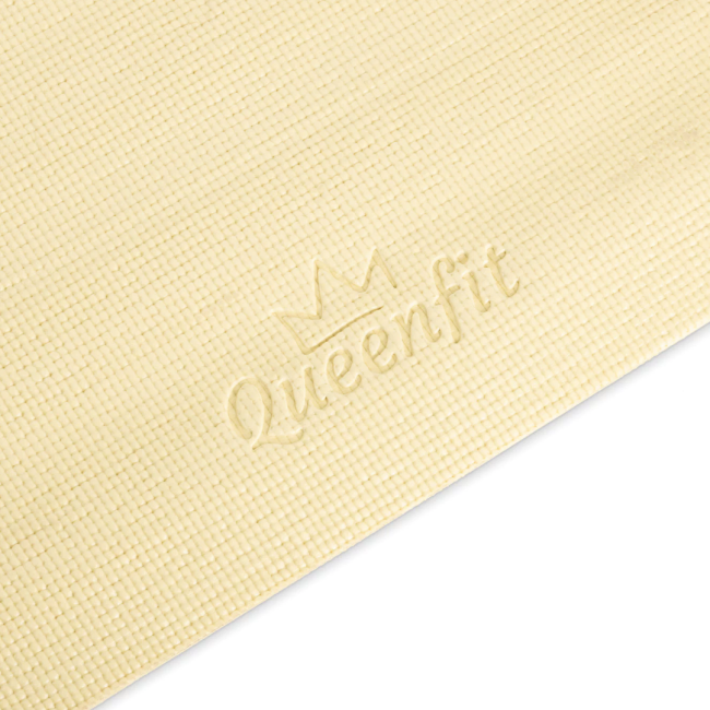 Коврик (мат) для фитнеса и йоги Queenfit 0,5см желтый