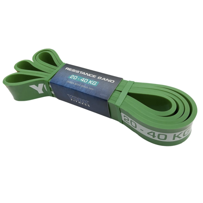Резинка для фітнесу York 20-40кг - 2080x32x4,5 мм, зелений