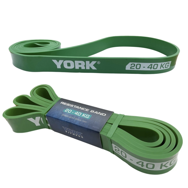 Резинка для фітнесу York 20-40кг - 2080x32x4,5 мм, зелений
