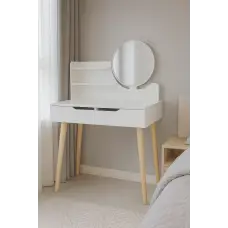 Туалетний столик Jumi Scandi з шухлядами, білий