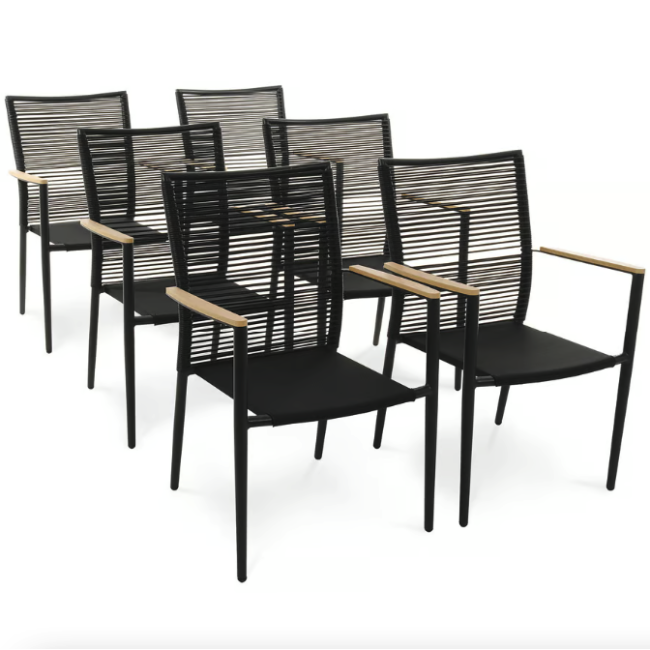Комплект садових меблів Di Volio Acona 6+1 чорний/бежевий