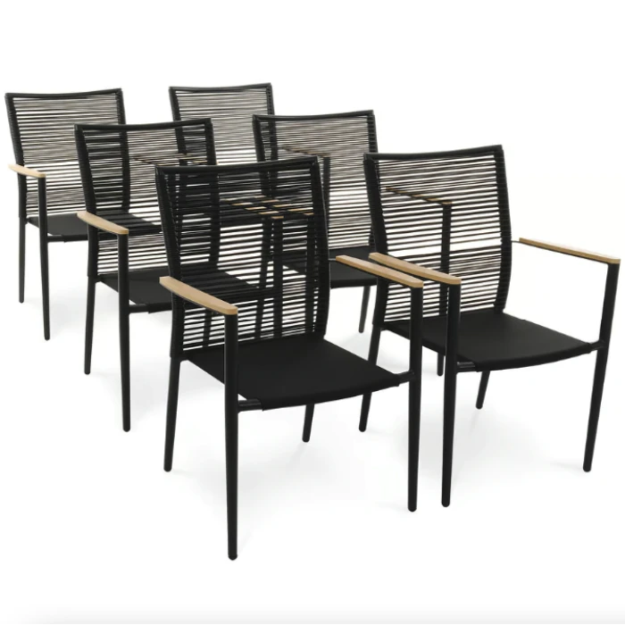 Комплект садових меблів Di Volio Acona 6+1 чорний/бежевий