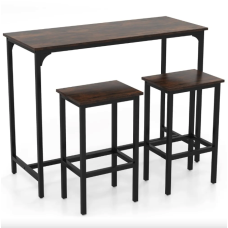 Барный стол и 2 барных стула Costway Hoobro в стиле Loft