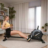 Гребний тренажер Hop-Sport HS-080R Aspen магнітний чорно-золотистий