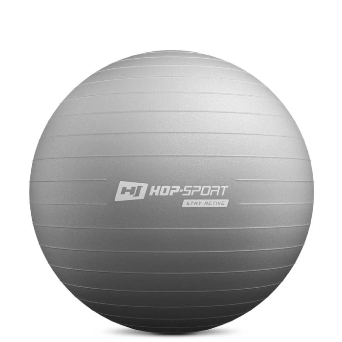 Фітбол Hop-Sport 65см сірий + насос