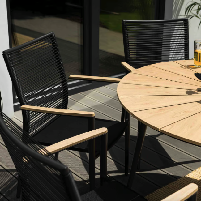 Комплект садових меблів Di Volio Acona 6+1 чорний/бежевий