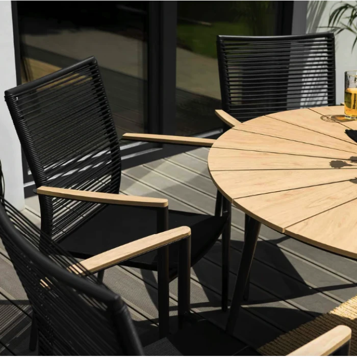 Комплект садових меблів Di Volio Acona 6+1 чорний/бежевий