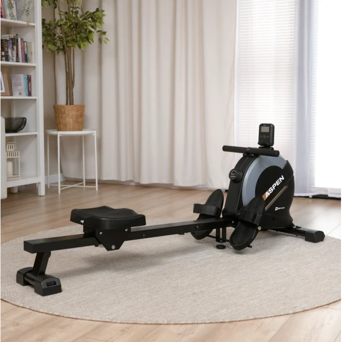 Гребной тренажер Hop-Sport HS-080R Aspen магнитный черно-золотистый