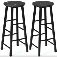 Комплект барних стільців Costway Eugad з підставкою для ніг чорний