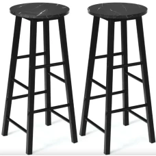 Комплект барних стільців Costway Eugad з підставкою для ніг чорний