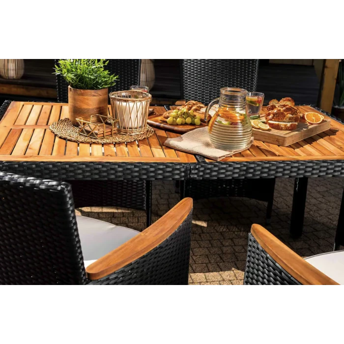 Садові меблі Di Volio VERONA 8+1 чорно-кремові