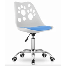 Офісне крісло Leobert Print біло-блакитний