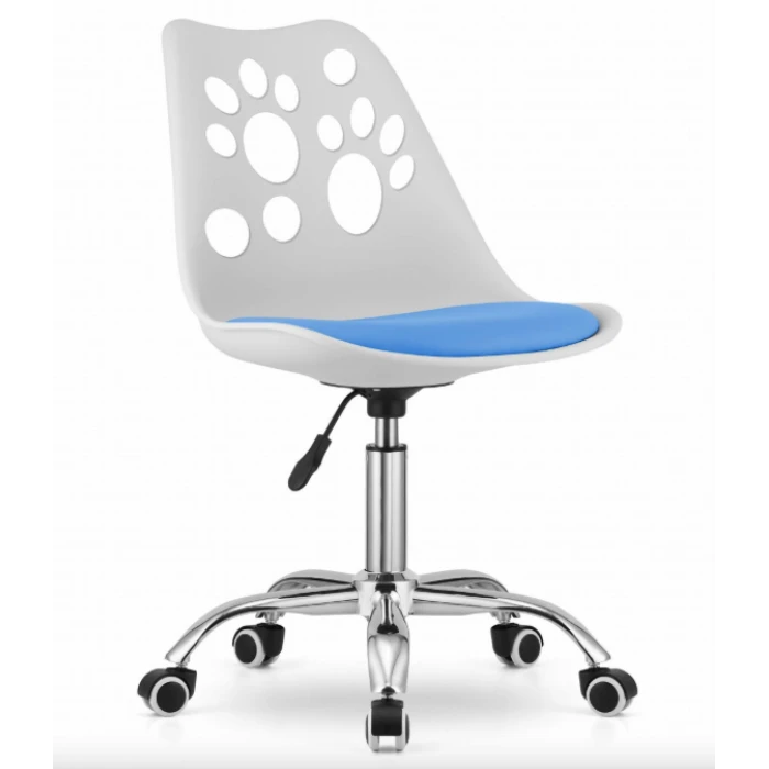 Офісне крісло Leobert Print біло-блакитний