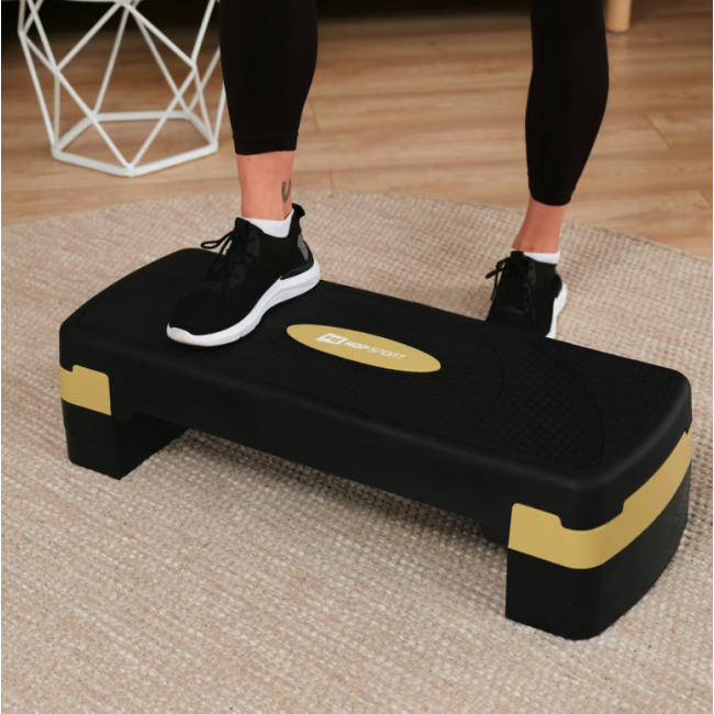 Степ платформа Hop-Sport HS-PP033AS черно-золотая
