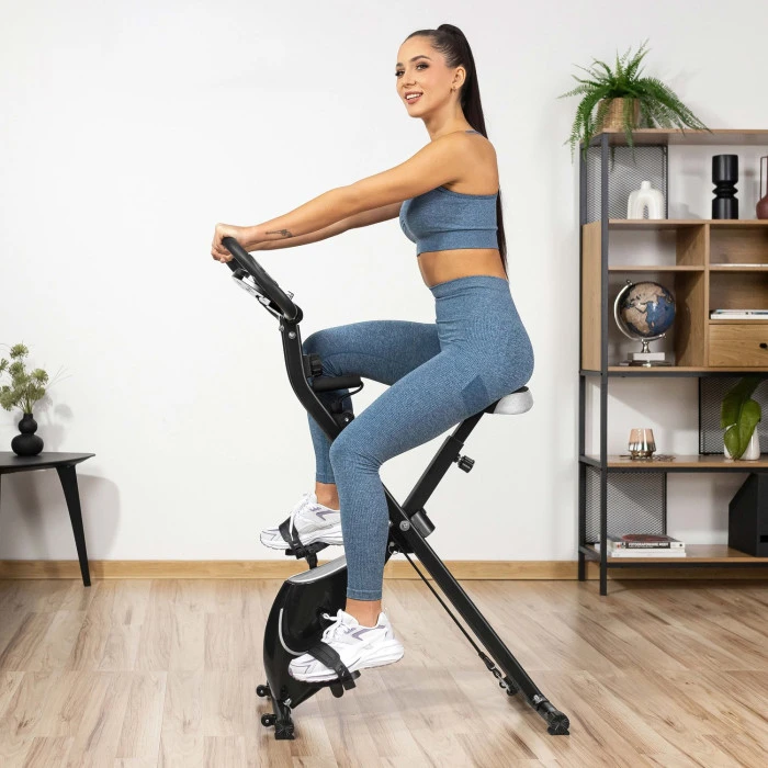 Велотренажер Gymtek FX600 магнитный складной с эспандерами серебряный