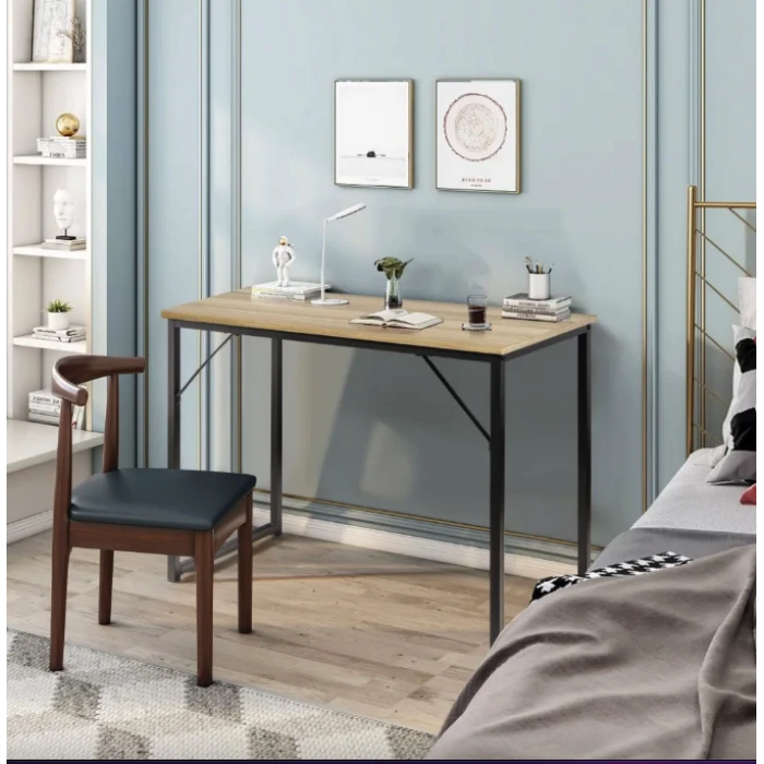 Письмовий стіл Costway Homart із сталевим каркасом натуральний
