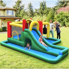 Надувна водна гірка батут Costway Sani з водяними пістолетами (без вентилятора)