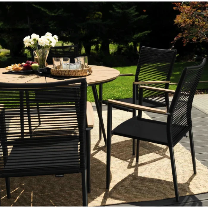 Комплект садових меблів Di Volio Acona 6+1 чорний/бежевий
