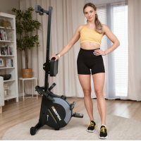 Гребний тренажер Hop-Sport HS-080R Aspen магнітний чорно-золотистий