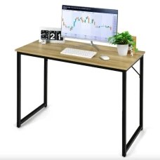 Письменный стол Costway Homart со стальным натуральным каркасом.