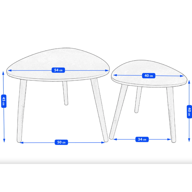Комплект журнальных столиков Jumi Sinsey коричнево-черный
