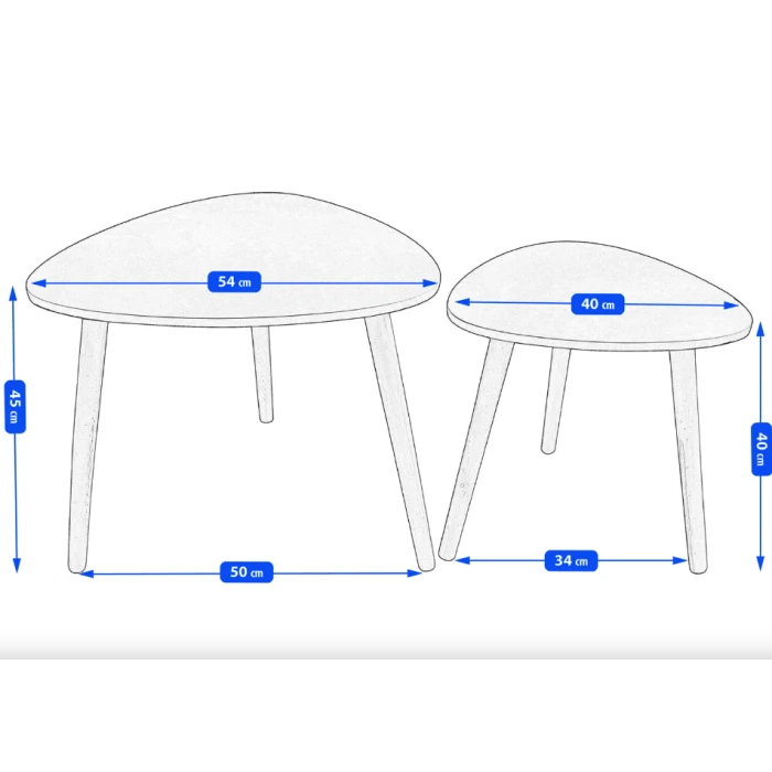 Комплект журнальных столиков Jumi Sinsey коричнево-черный