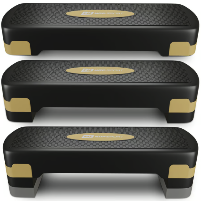 Степ платформа Hop-Sport HS-PP033AS черно-золотая