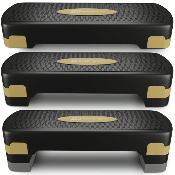 Степ платформа Hop-Sport HS-PP033AS черно-золотая