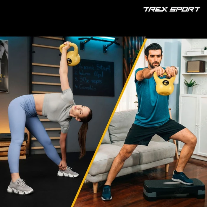 Гиря вінілова 6кг Trex Sport TX-006CKB жовта