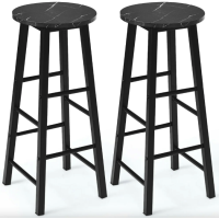 Комплект барних стільців Costway Eugad з підставкою для ніг чорний