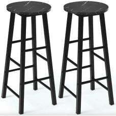 Комплект барних стільців Costway Eugad з підставкою для ніг чорний