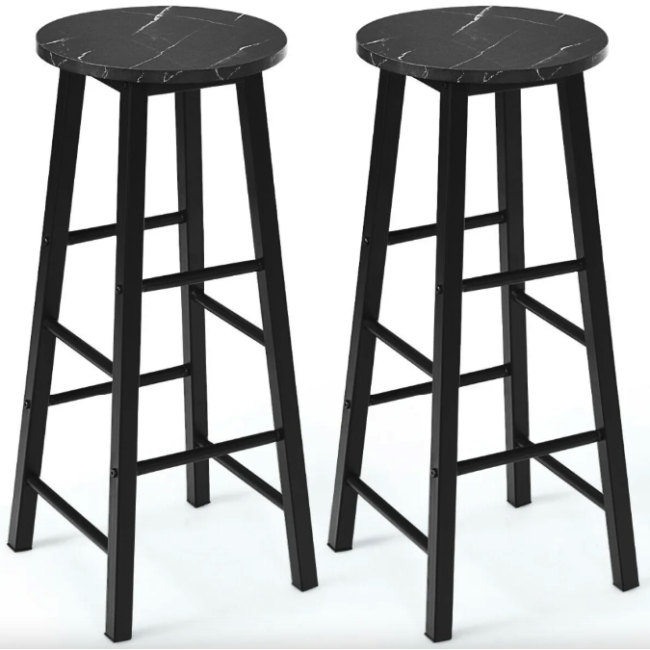 Комплект барних стільців Costway Eugad з підставкою для ніг чорний