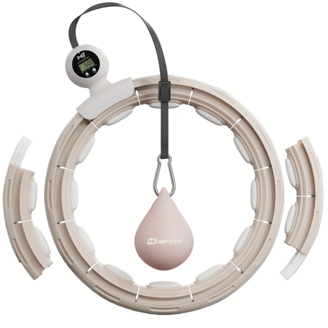 Хулахуп Hop-Sport HS-C113HH массажный с утяжелителем и счетчиком бежевый