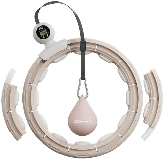Хулахуп Hop-Sport HS-C113HH масажний з обважнювачем та лічильником бежевий
