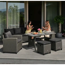 Комплект садових меблів Di Volio Genova Сірий/Графітовий