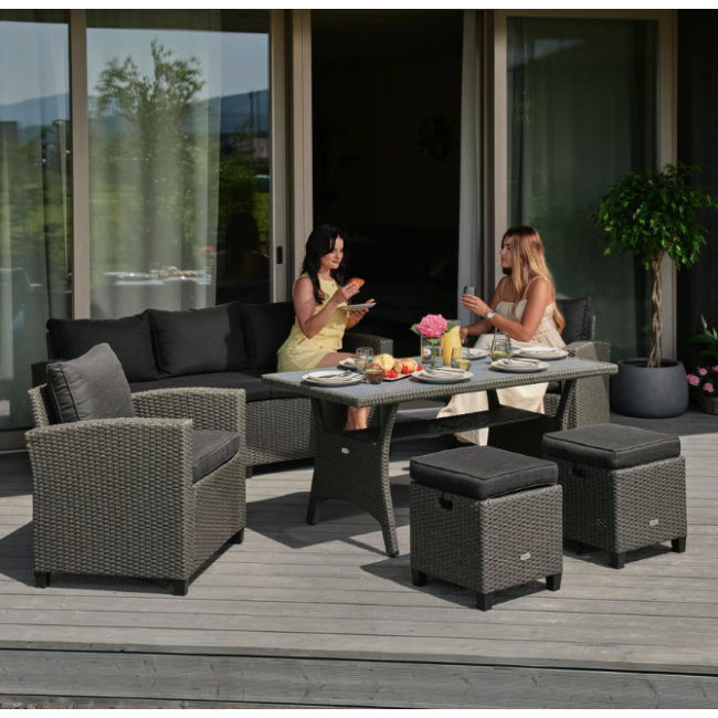 Комплект садовой мебели Di Volio Genova Серый/Графитовый