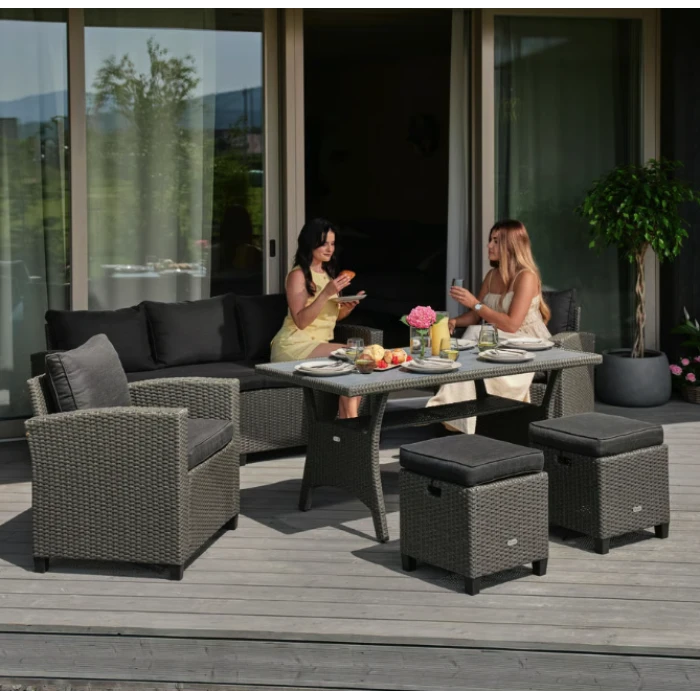 Комплект садовой мебели Di Volio Genova Серый/Графитовый