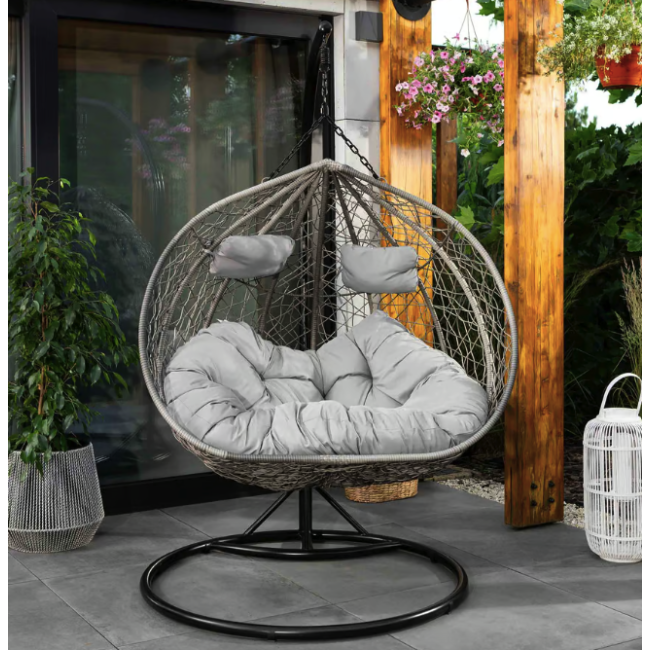 Підвісне крісло-кокон Di Volio Foggio двомісне сірий