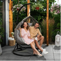 Підвісне крісло-кокон Di Volio Foggio двомісне сірий