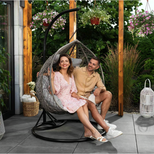 Підвісне крісло-кокон Di Volio Foggio двомісне сірий