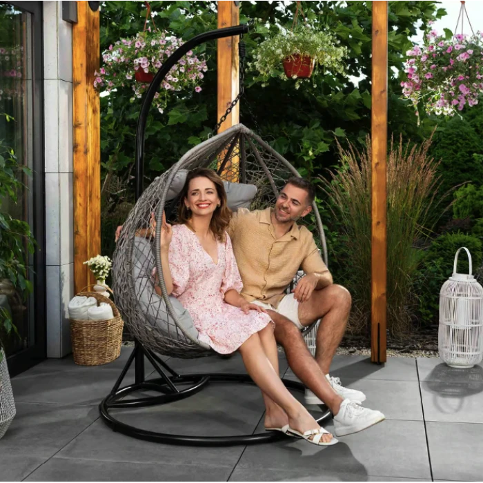 Подвесное кресло-кокон Di Volio Foggio двухместное серый