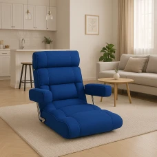 Крісло-диван Costway Mary підлогове з підлокітниками синій