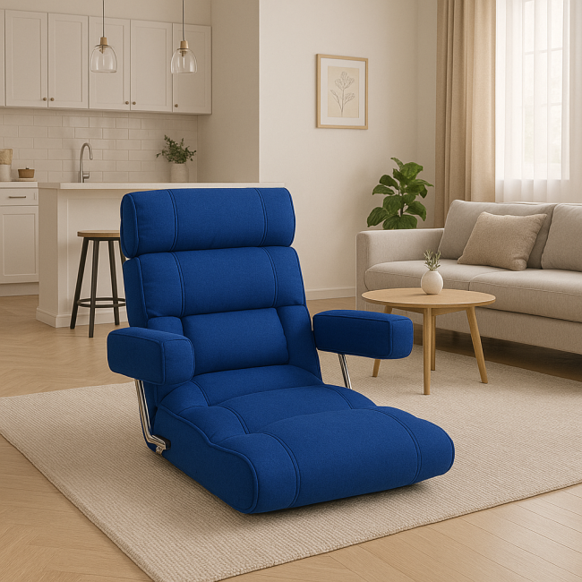 Кресло-диван Costway Mary напольное с подлокотниками синий