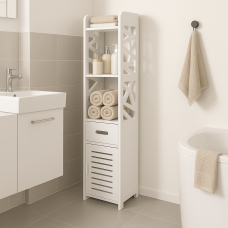 Пенал-шкаф Leobert Cubic для ванны 120см напольный